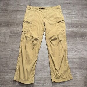 REI Coop Pants Mens 40 Beige Roll Tab Belted Cargo Relaxed 40x29 Gorpcore Hike‎